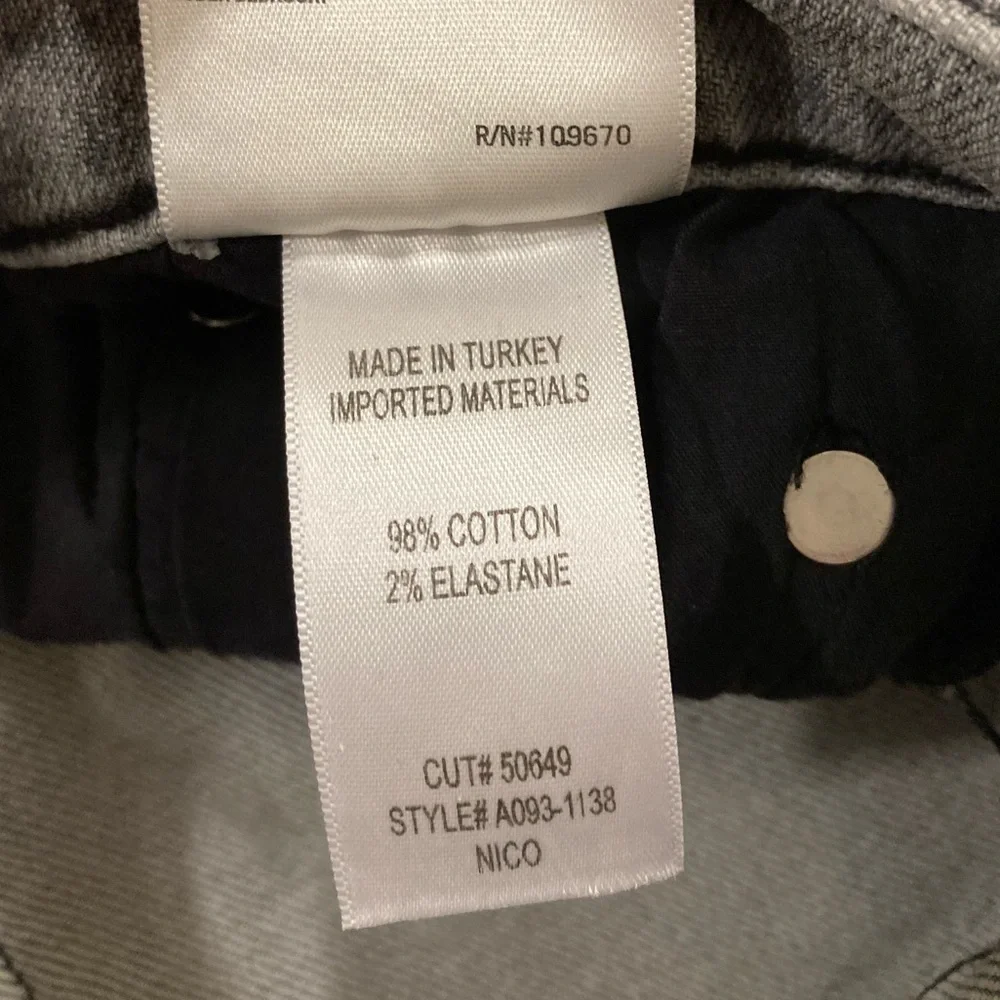 AGOLDE Nico High Rise Slim Risk Gray Wash Jeans Size 33